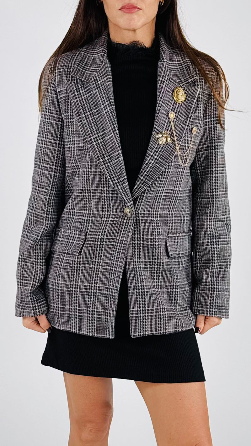 Giacca check spille Vic.