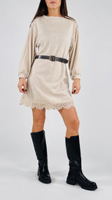 Abito costina fondo macramé H.