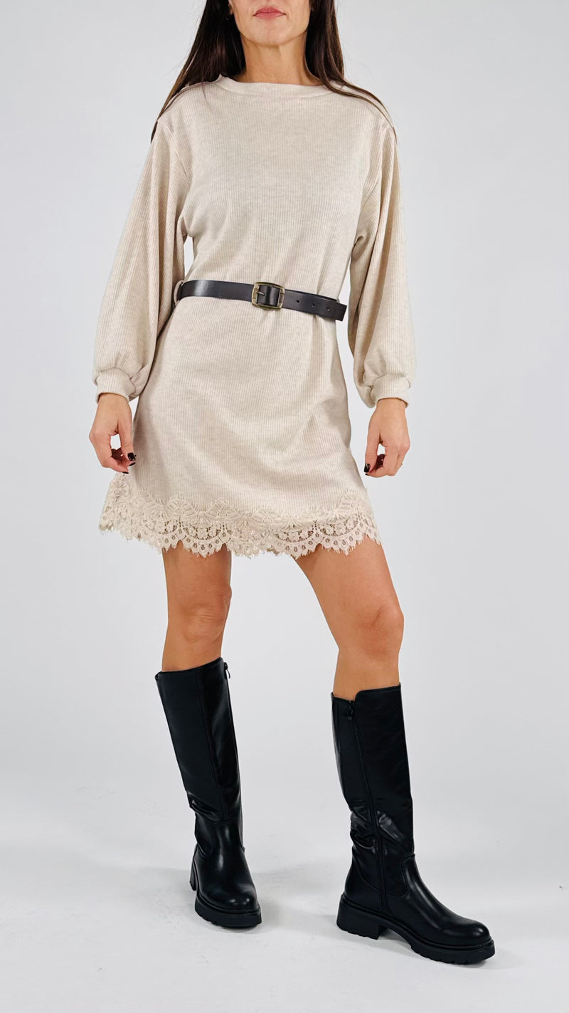 Abito costina fondo macramé H.