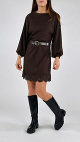 Abito costina fondo macramé H.