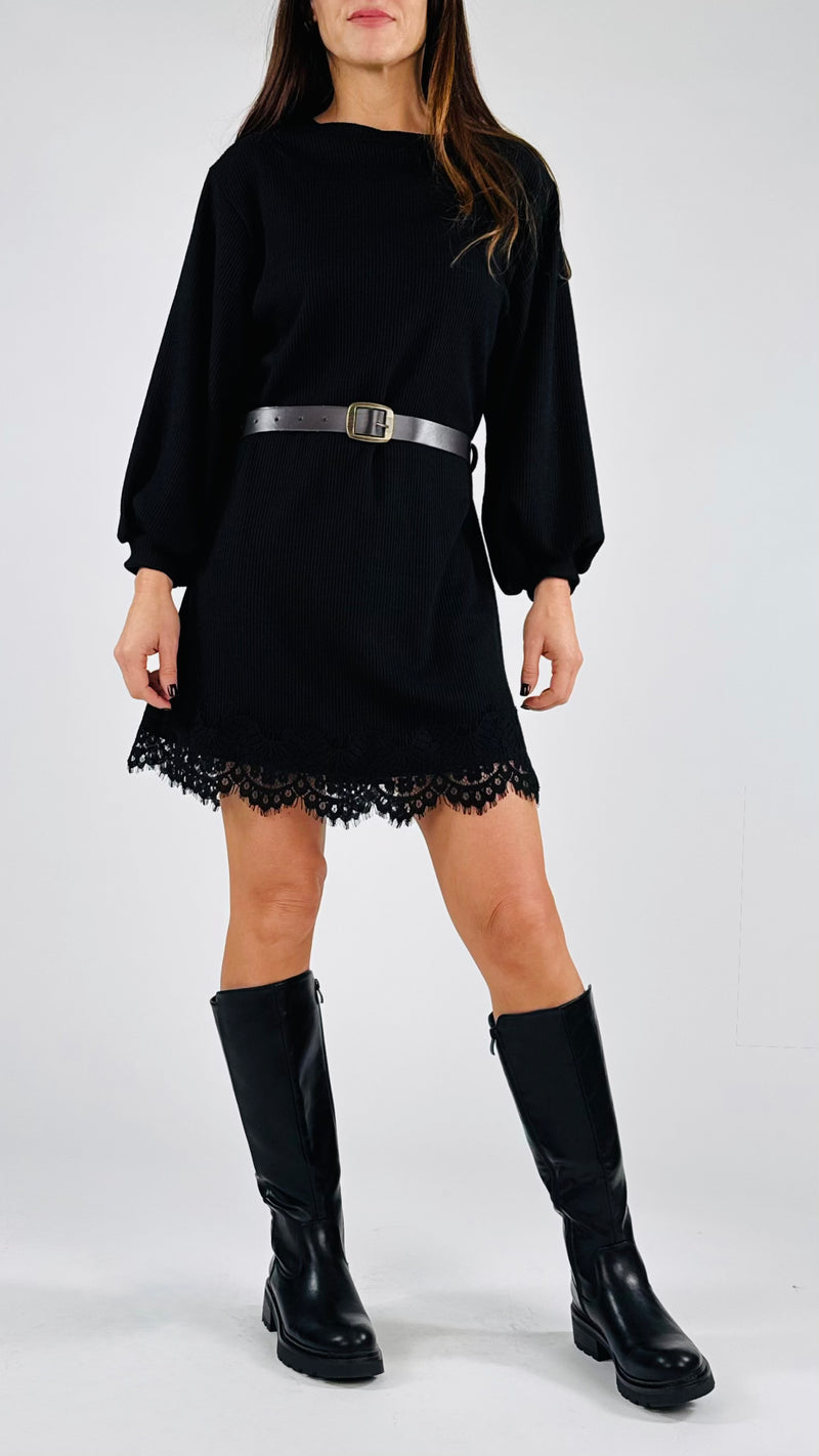 Abito costina fondo macramé H.