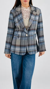 Giacca madras azzurro T.