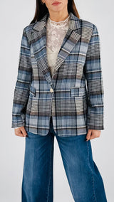 Giacca madras azzurro T.