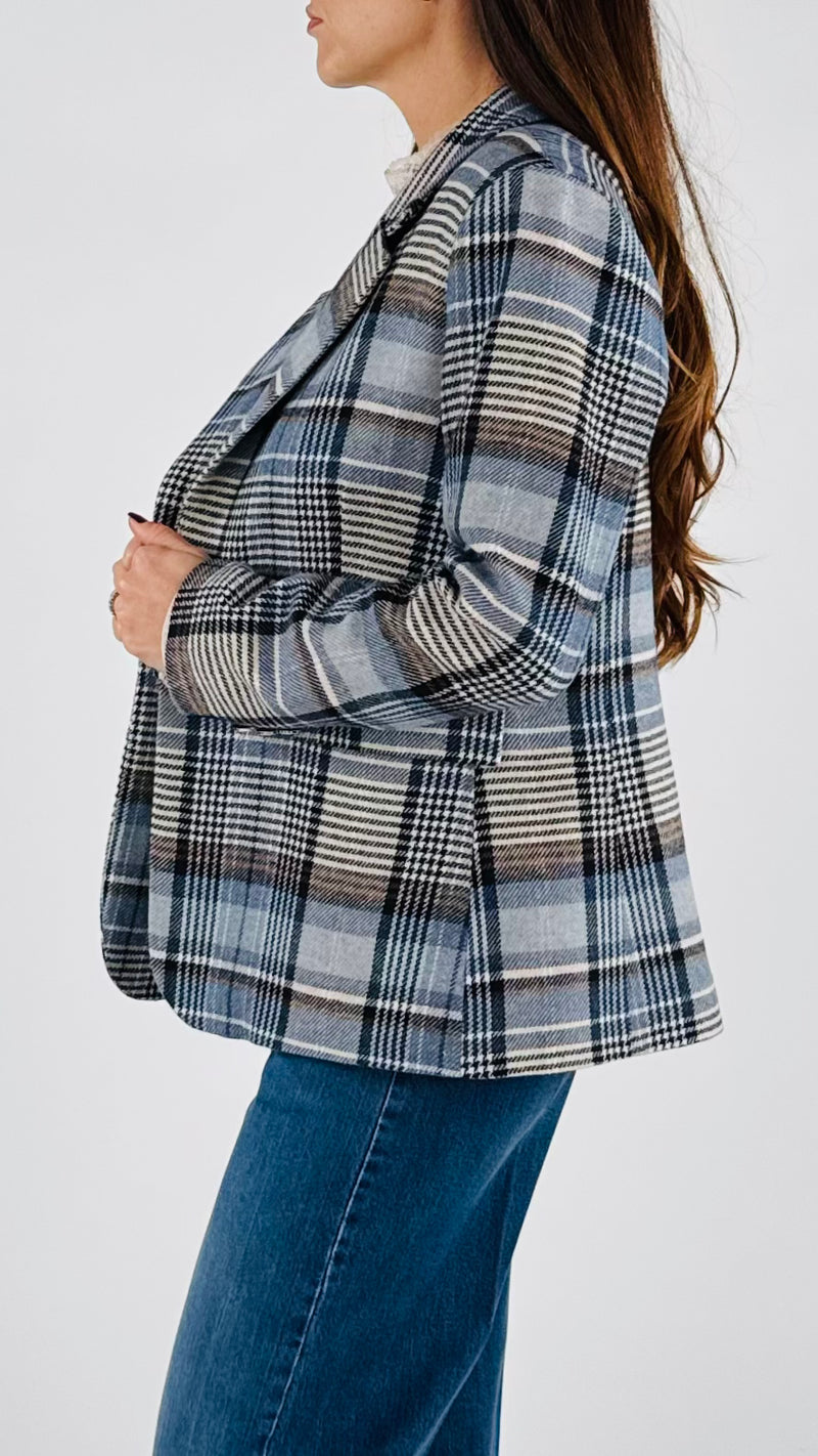 Giacca madras azzurro T.