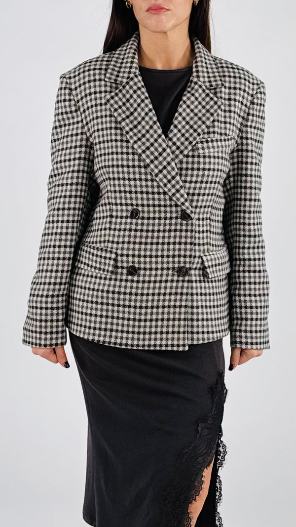 Giacca quadretto doppiopetto T.