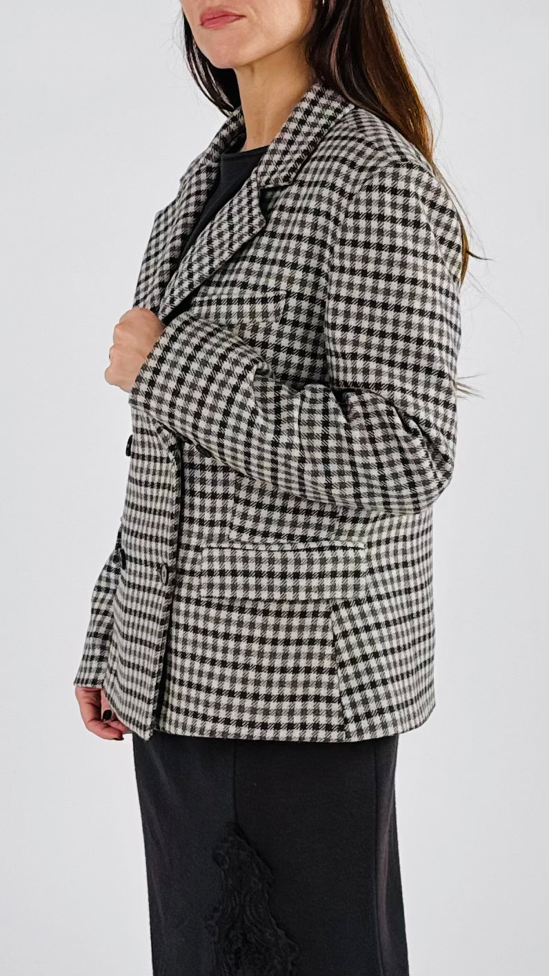 Giacca quadretto doppiopetto T.