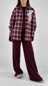 Camicia check ricamo strass H.