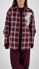 Camicia check ricamo strass H.