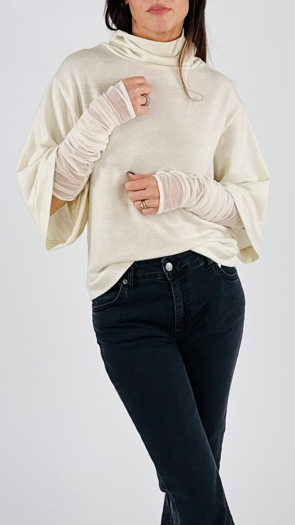 Maglia manicotti tulle H.