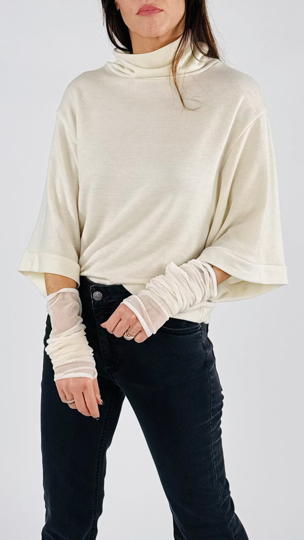 Maglia manicotti tulle H.