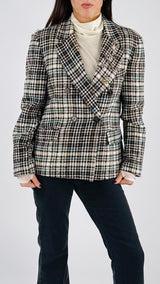 Giacca doppiopetto quadretto smeraldo T.