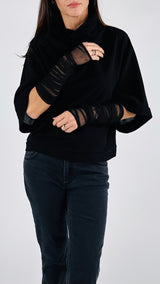 Maglia manicotti tulle H.