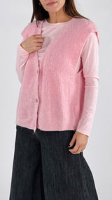 Gilet alpaca bott.madreperla H.