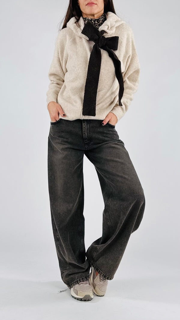 Cardigan zip fiocco cappuccio