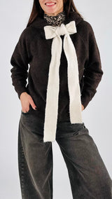 Cardigan zip fiocco cappuccio