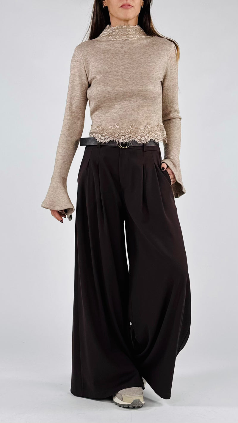 Maglia crop jersey doppio filo H.