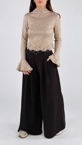 Maglia crop jersey doppio filo H.