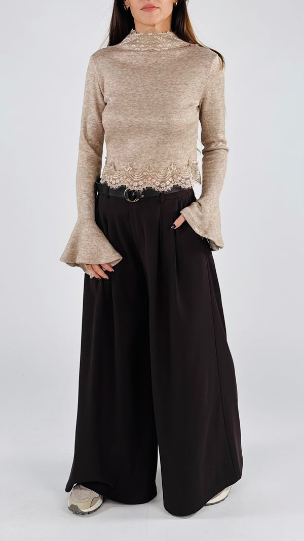 Maglia crop jersey doppio filo H.