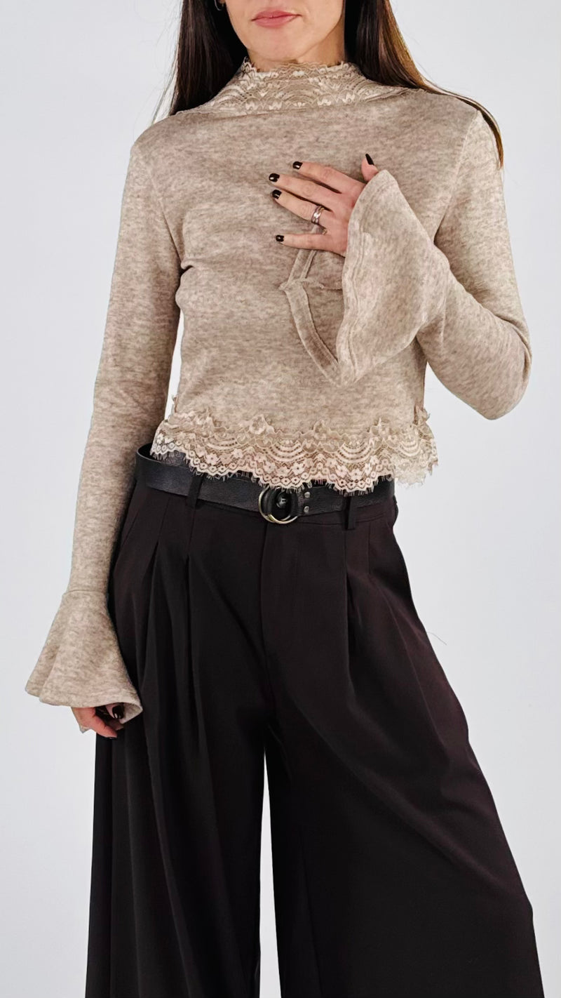 Maglia crop jersey doppio filo H.