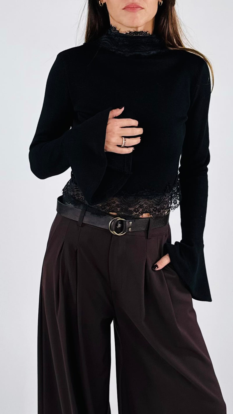 Maglia crop jersey doppio filo H.