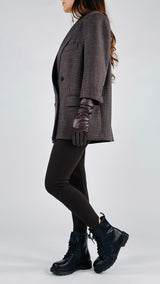 Giacca pied de poule guanti Vic.