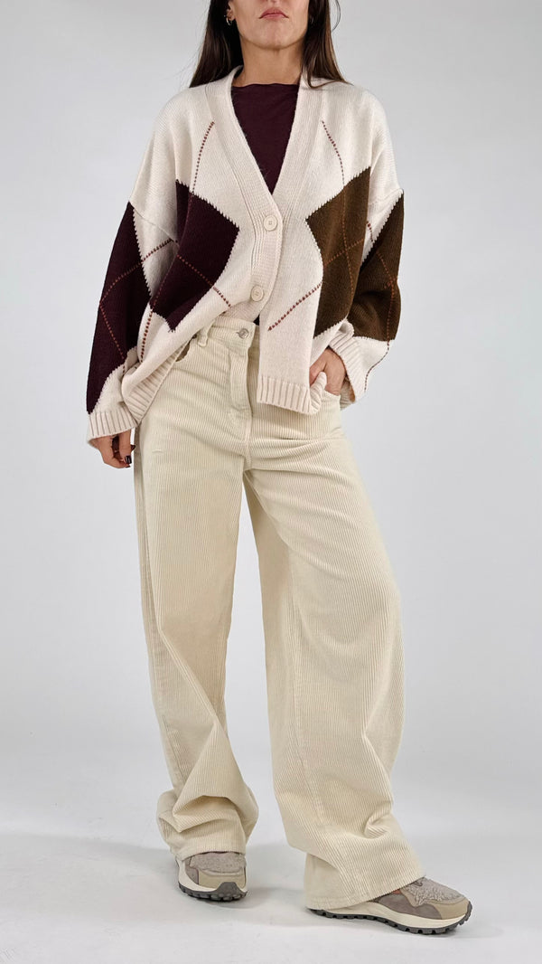 Cardigan over losanga H.