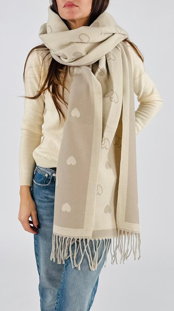 Sciarpa cuori bicolor