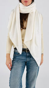 Sciarpa melange lana merinos punte