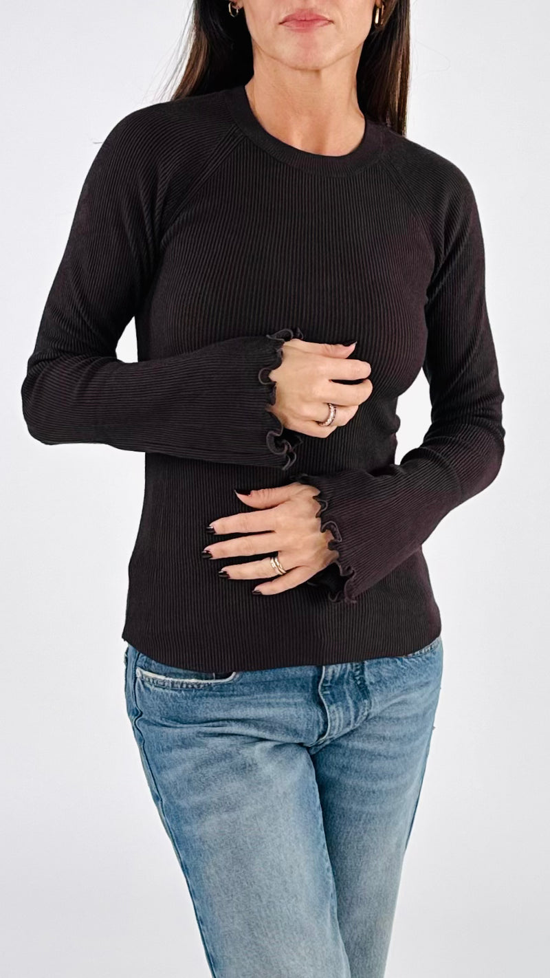 Maglia costina polso rouche H.