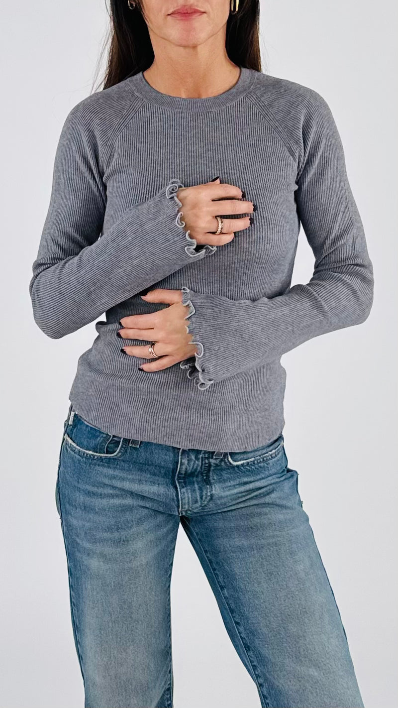 Maglia costina polso rouche H.