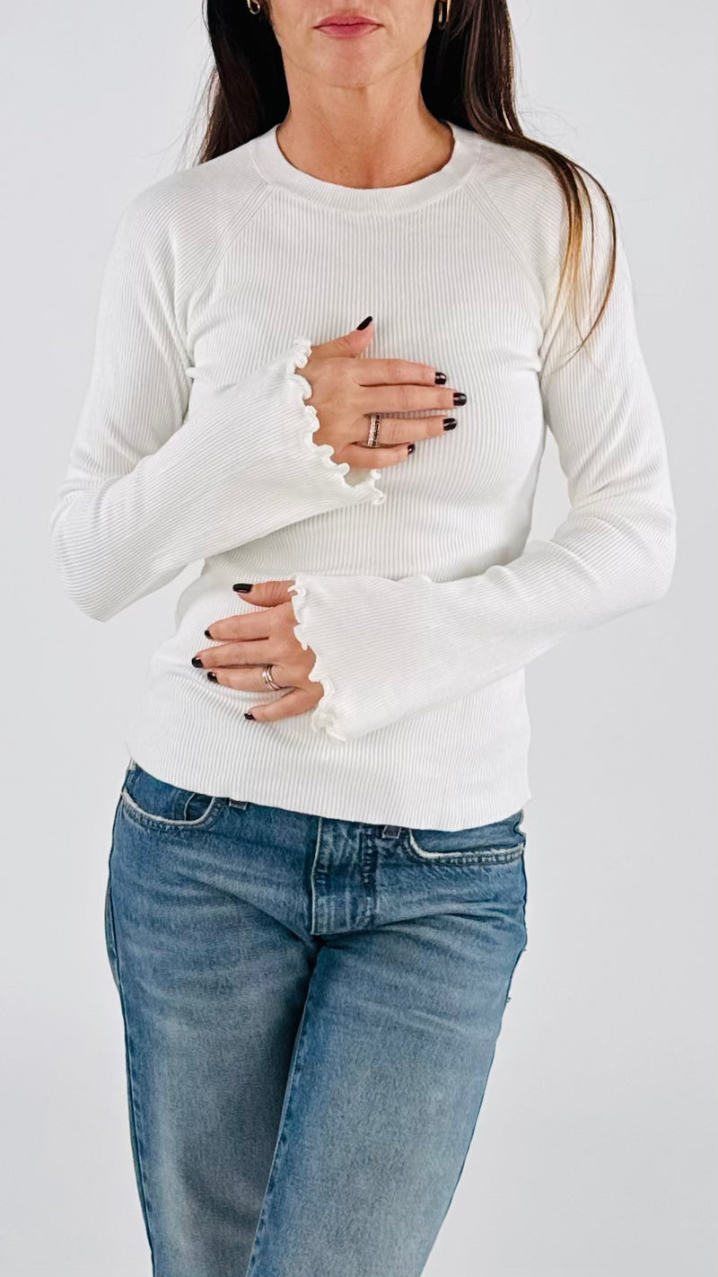 Maglia costina polso rouche H.