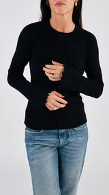 Maglia costina polso rouche H.