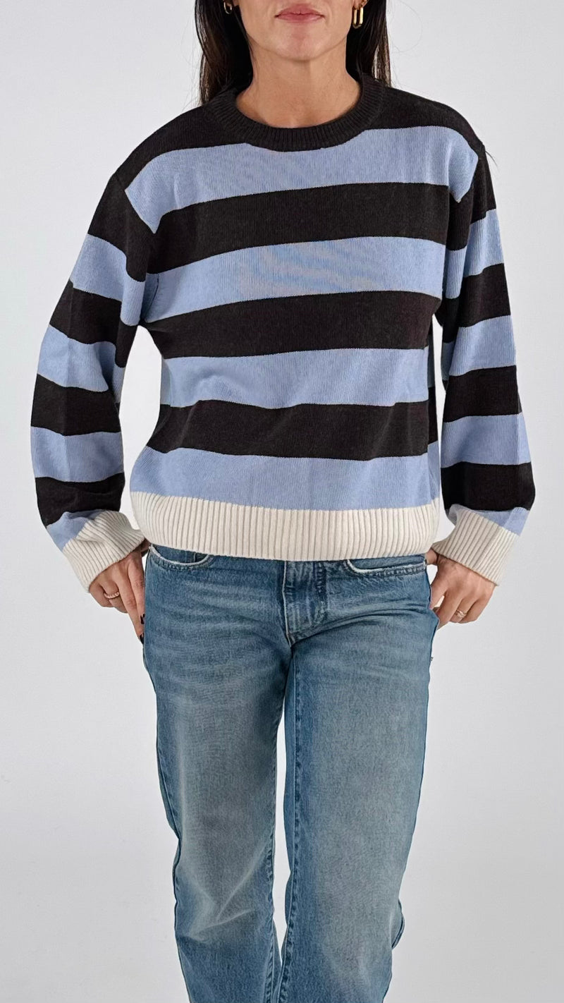 Pull righe fondo color T.