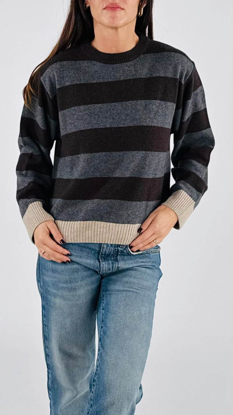 Pull righe fondo color T.