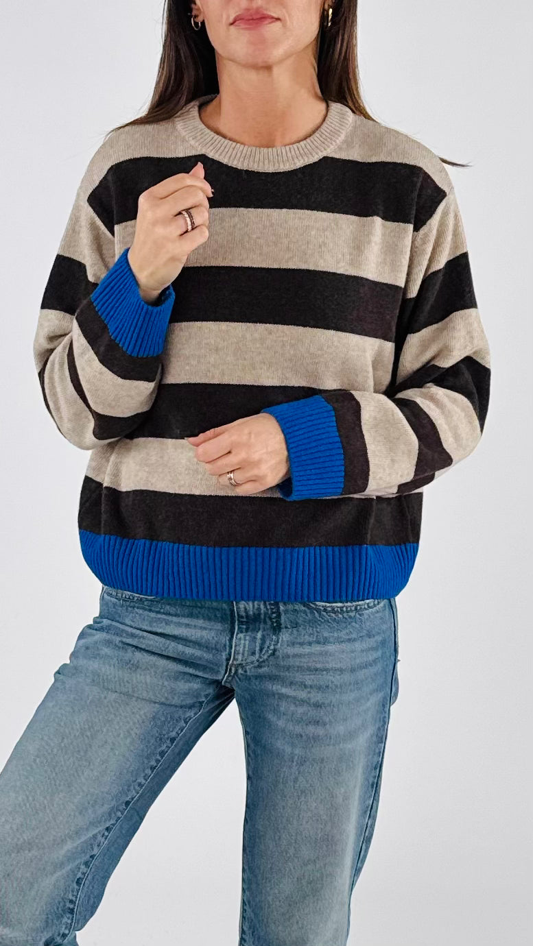 Pull righe fondo color T.