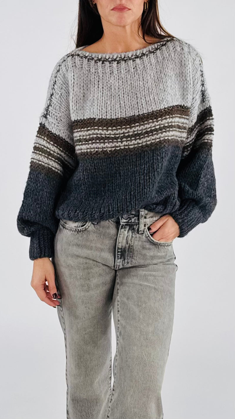 Pull righe fili lurex T.