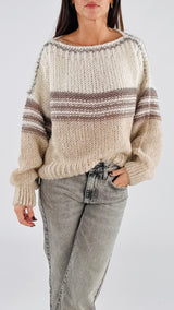 Pull righe fili lurex T.