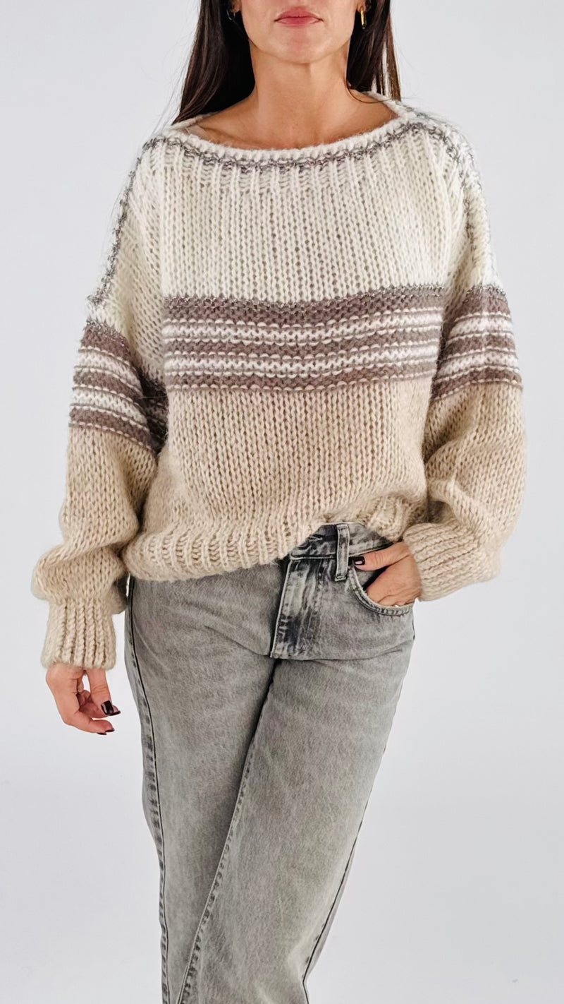 Pull righe fili lurex T.