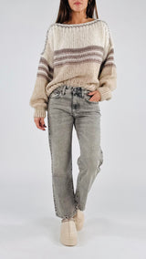 Pull righe fili lurex T.