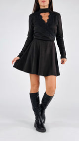 Abito scollo incrocio pizzo H.