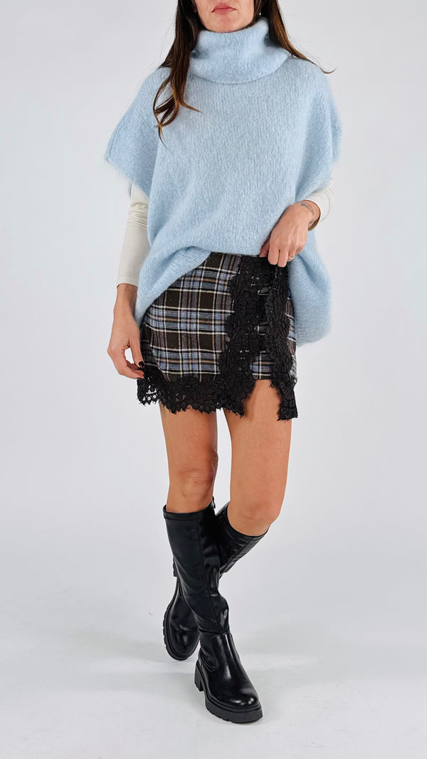 Mini check azzurro H.