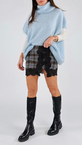 Mini check azzurro H.