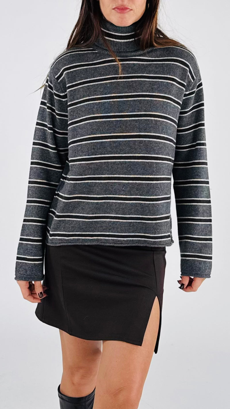 Dolcevita righe cachemire T.