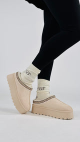 Sabot ricamato platform