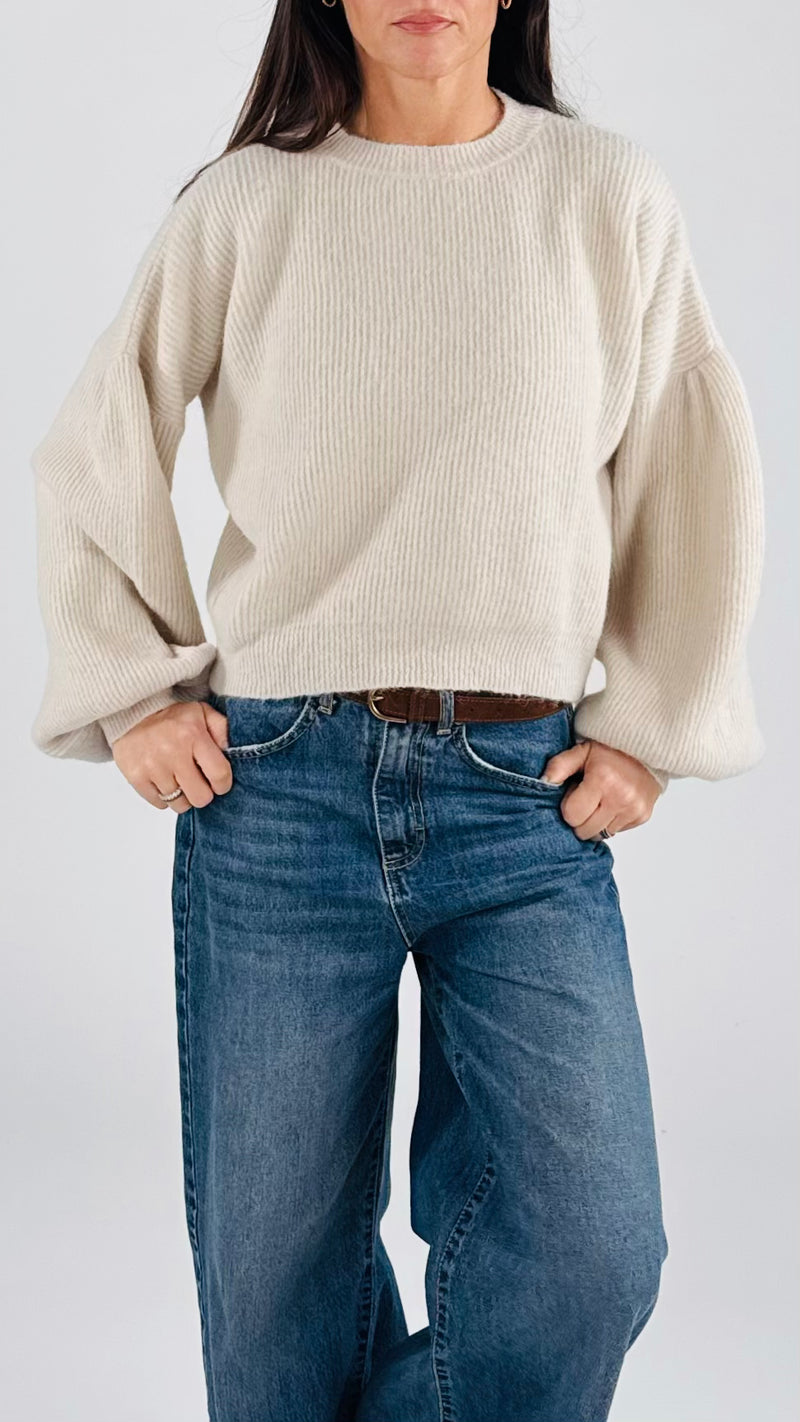 Pull alpaca manica baloon Vic.