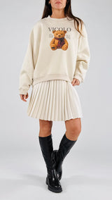 Felpa over orso strass Vic.