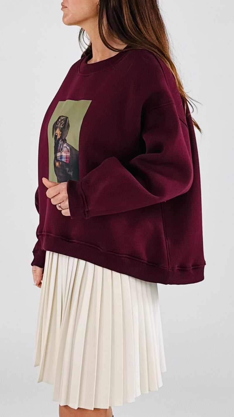 Felpa over bassotto Vic.