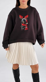 Felpa over bassotto renna Vic.