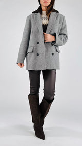 Giacca tweed cappuccio Vic.