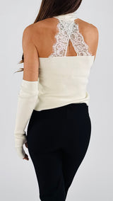 Canotta lupetto pizzo+manicotti H.